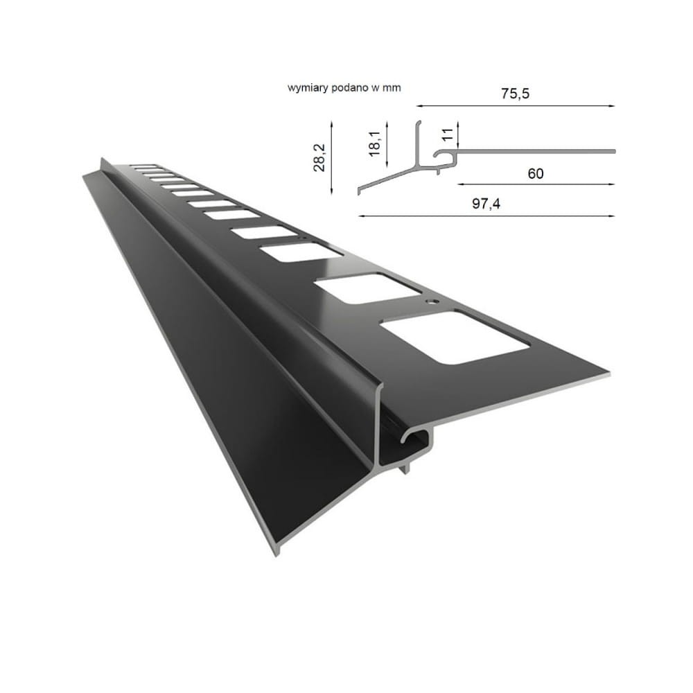 Profil okapowy K102 - do posadzek z płytek ceramicznych 7024 (system optimal)