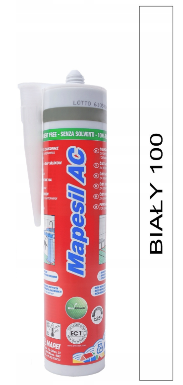 MAPESIL AC 310ml uszczelniacz silikonowy 100 biały
