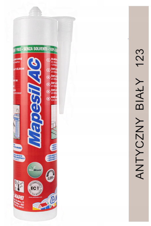 MAPESIL AC 310ml uszczelniacz silikonowy 123 antyczny biały