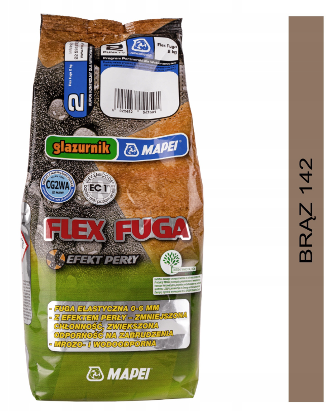 fuga cementowa FLEX FUGA GLAZURNIK 2kg 142 BRĄZ