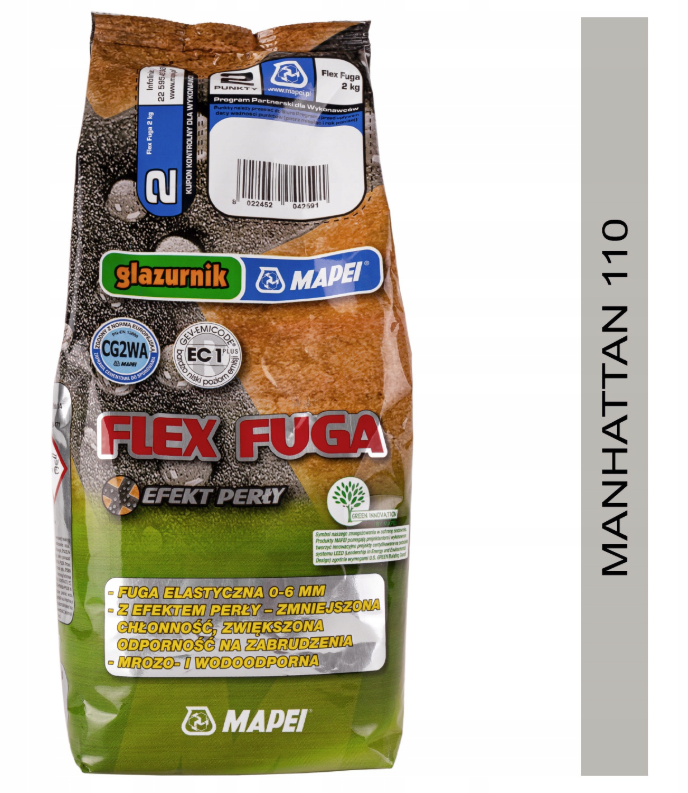 fuga cementowa FLEX FUGA GLAZURNIK 2kg 110 MANHATAN
