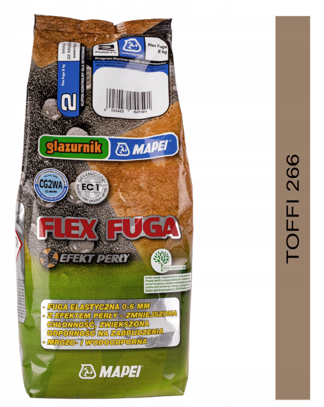 fuga cementowa FLEX FUGA GLAZURNIK 2kg 266 TOFFI