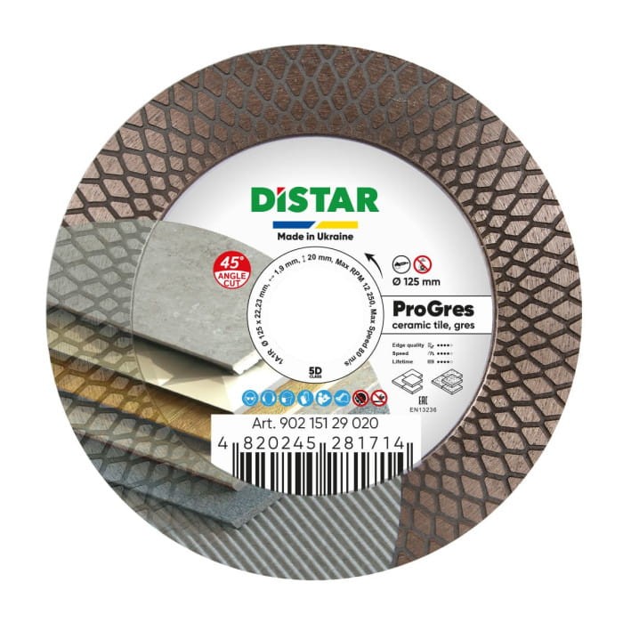 tarcza do cięcia i szlifowania gresu diamentowa PRO GRES 125mm DISTAR