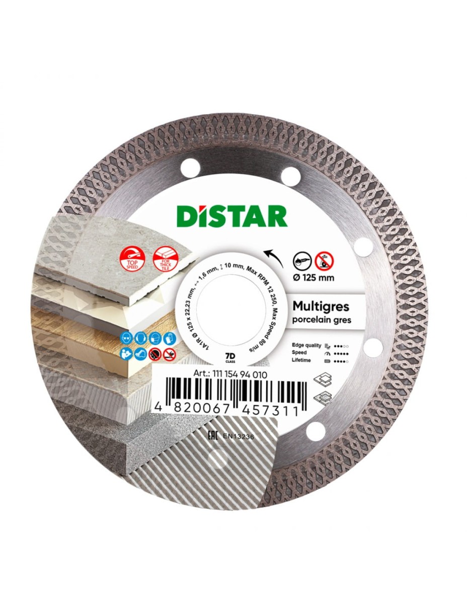 tarcza do cięcia gresu diamentowa cieńka MULTIGRES 125mm DISTAR