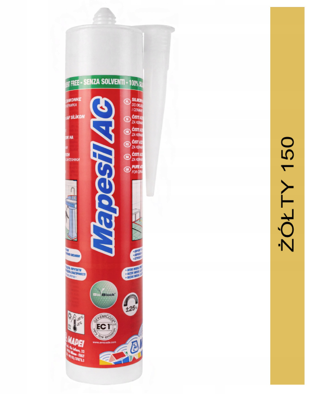 uszczelniacz silikonowy MAPESIL AC 310ml 150 żółty