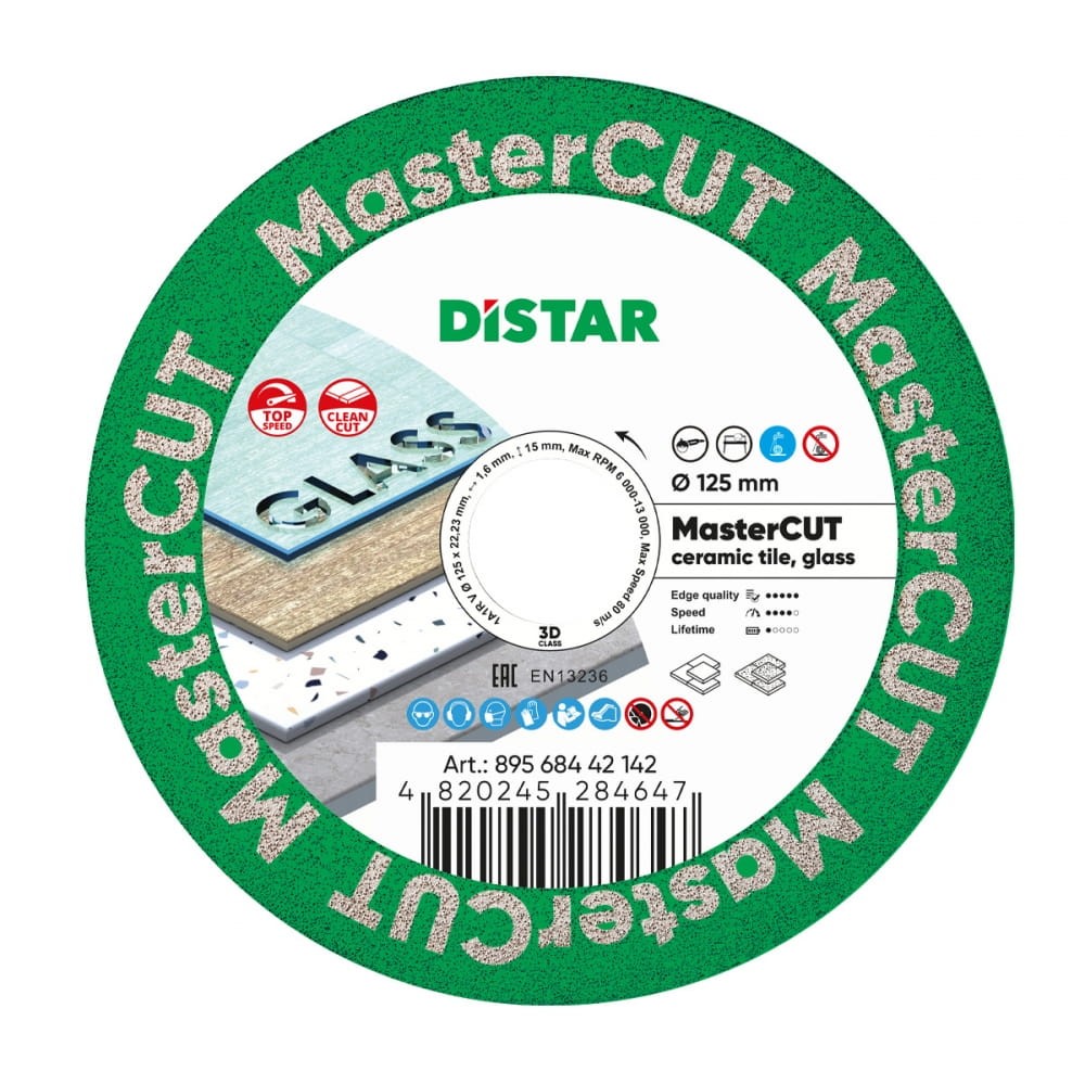 tarcza diamentowa do gresu, ceramiki MASTERCUT 125 DISTAR