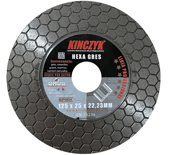 KINCZYK tarcza diamentowa HEXA-GRES 125x25x22,23