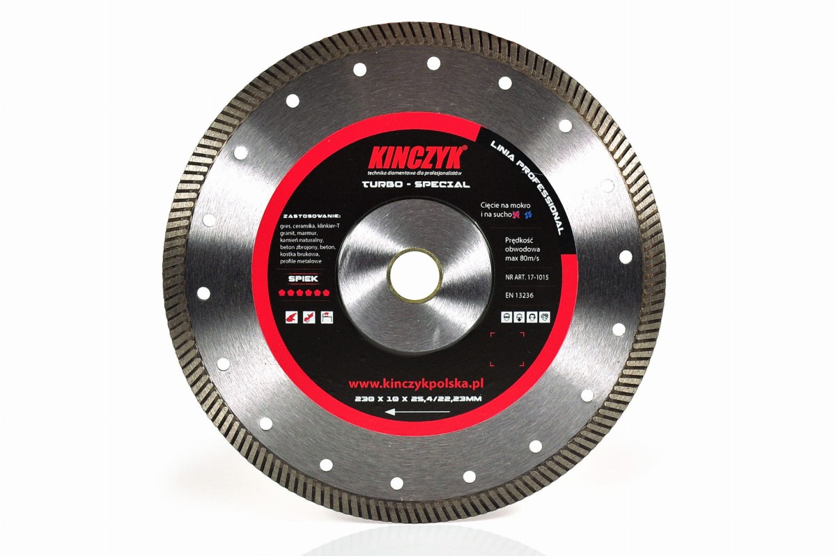 KINCZYK tarcza diamentowa TURBO-SPECIAL 230x10x25,4/22,23