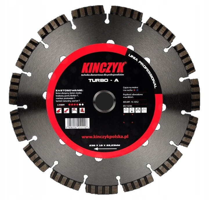 KINCZYK tarcza diamentowa TURBO-A 230x10x22,23