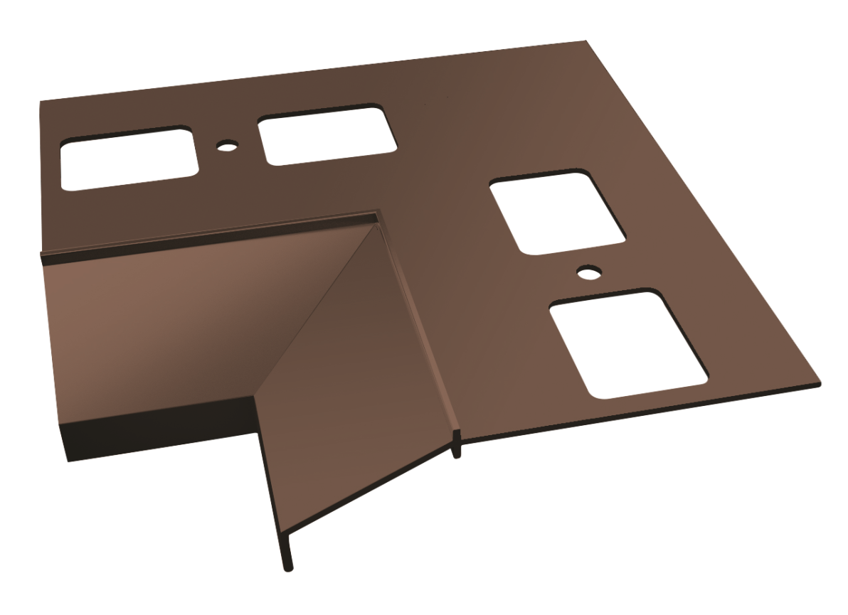 narożnik wewnętrzny 90 stopni do profili K100 brąz RAL 8019 Renoplast