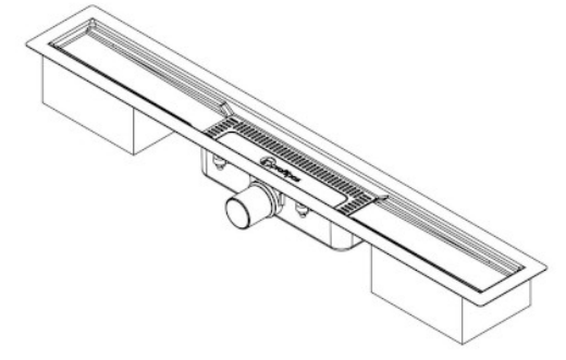 Odpływ liniowy do pryszniców bez brodzika korpus z syfonem PP120cm PROFILPAS