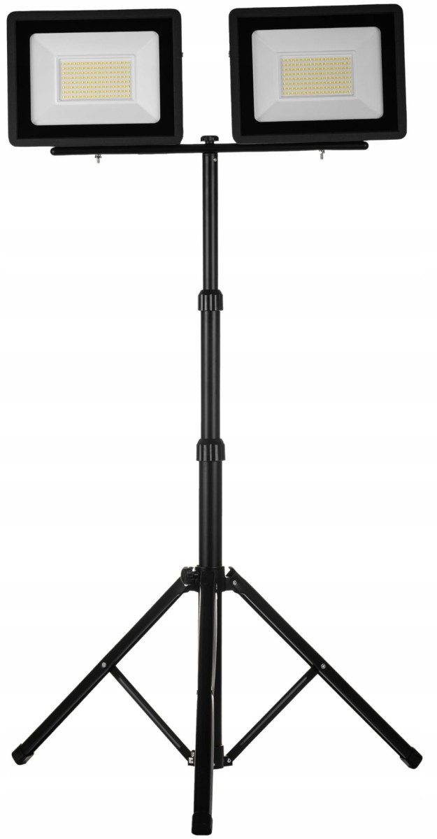 Naświetlacz LED 2x100W slim z czarnym statywem Schmith