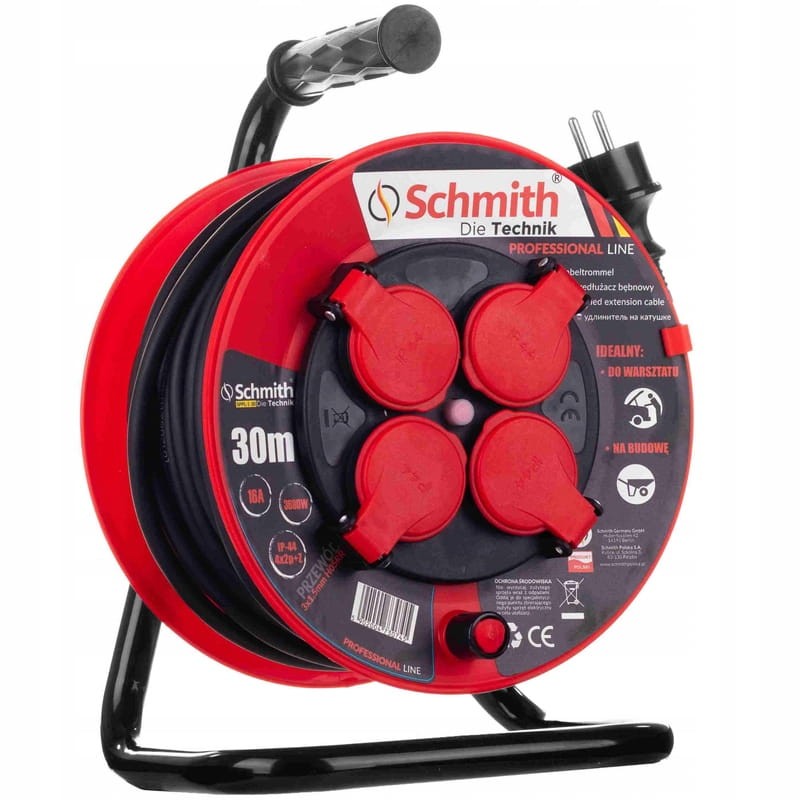 Przedłużacz bębnowy 4 gniazda z/u 3x1,5mm IP44 30m H05RR-F Schmith