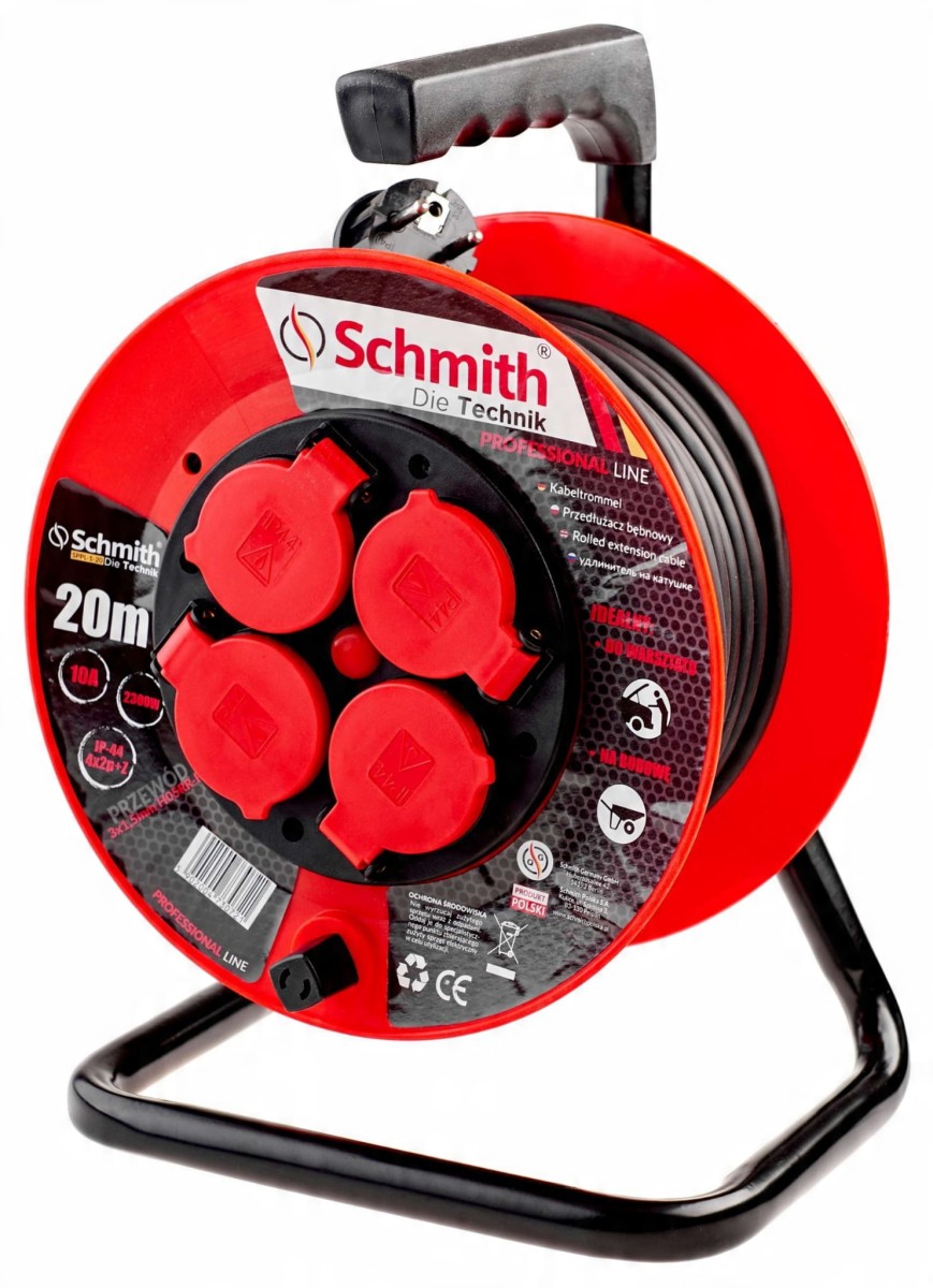 Przedłużacz bębnowy 3X1,5mm, 25m SPPL-1-25 SCHMITH