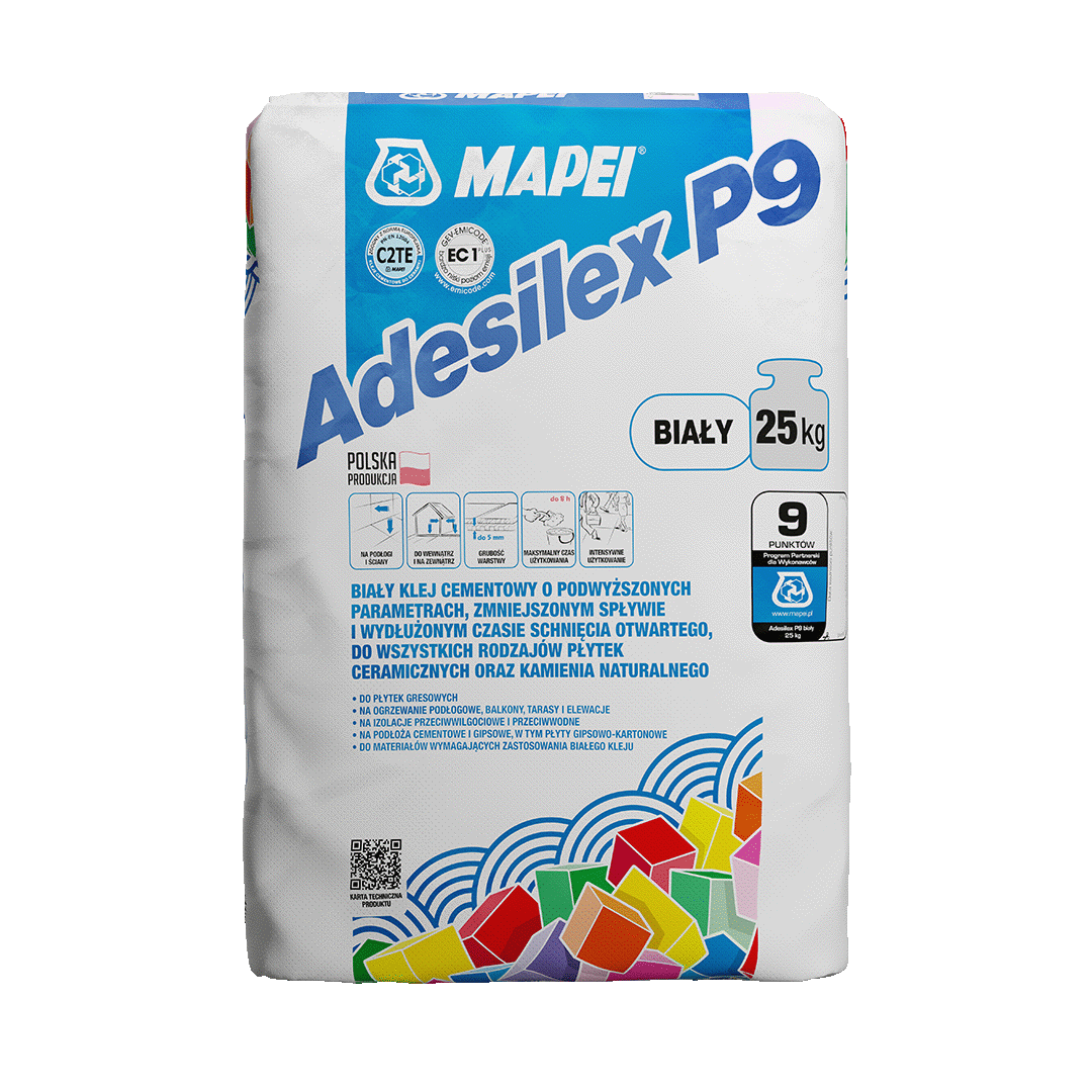ADESILEX P9 BIAŁY 25kg Uniwersalny klej MAPEI