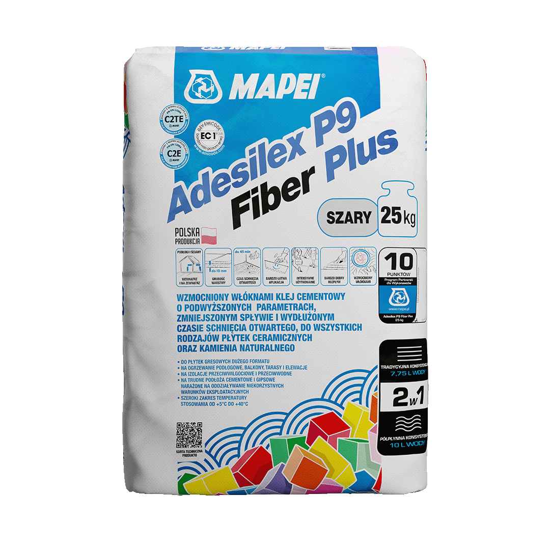 ADESILEX P9 FIBER PLUS szary 25kg uniwersalny klej do płytek