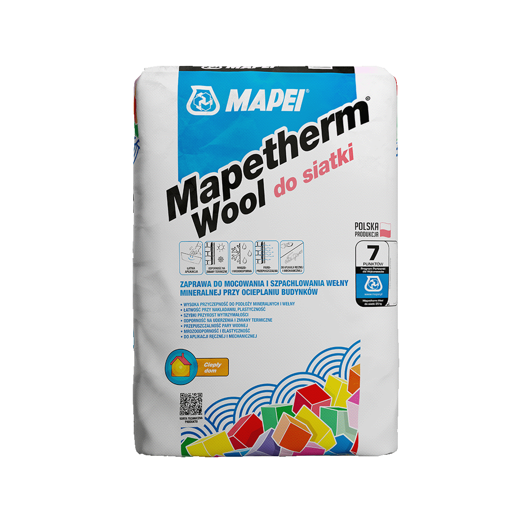 Mapetherm WOOL 25kg zaprawa do siatki MAPEI