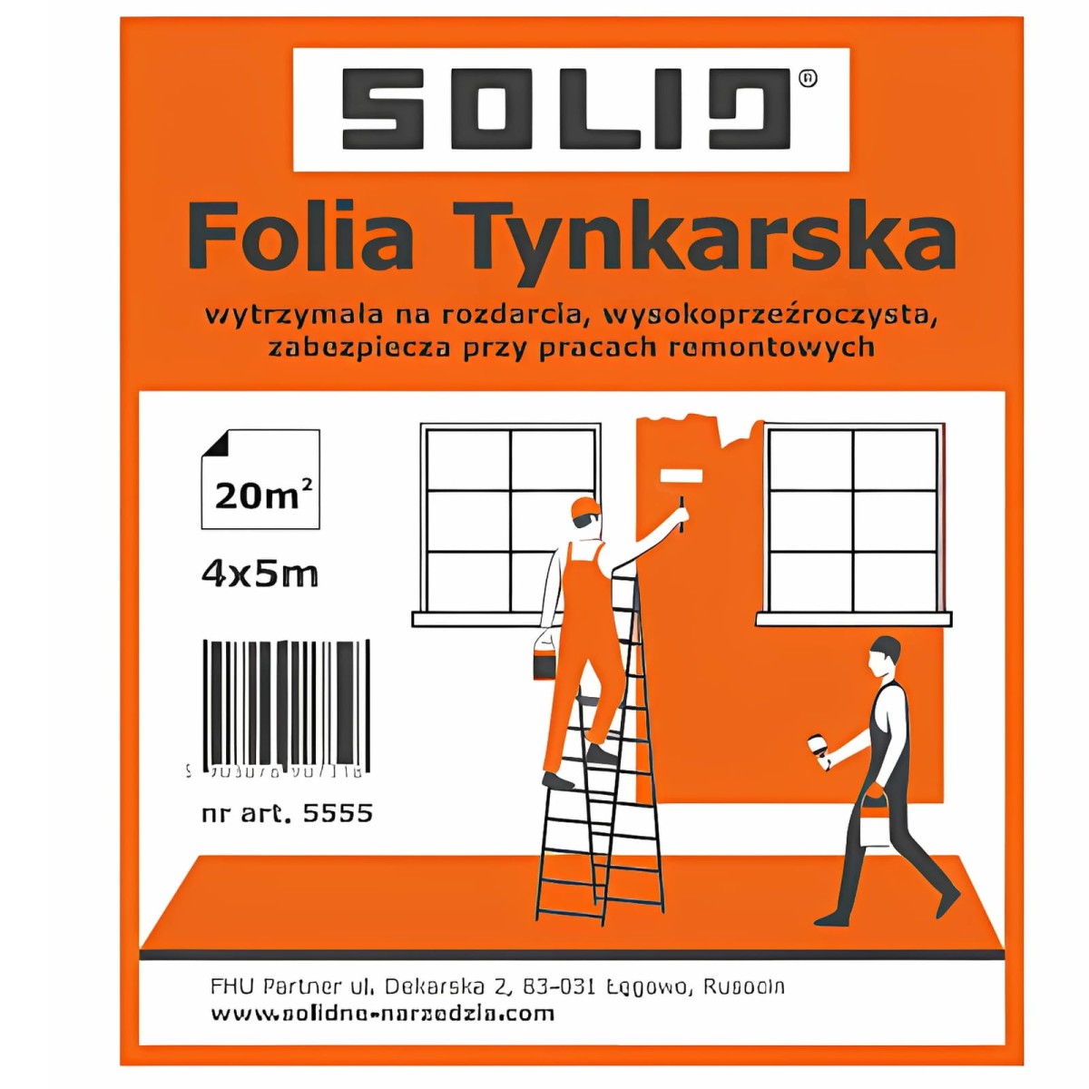 SOLID Folia malarska Tynkarsja transp. 4x5m 5555