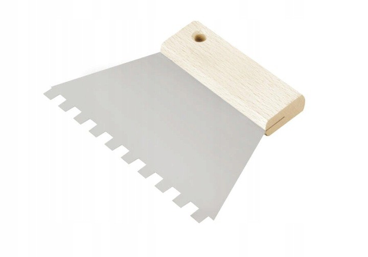 Szpachelka nierdzewna trapezowa ząb 6x6 do kleju zapraw 150mm SOLID 5653