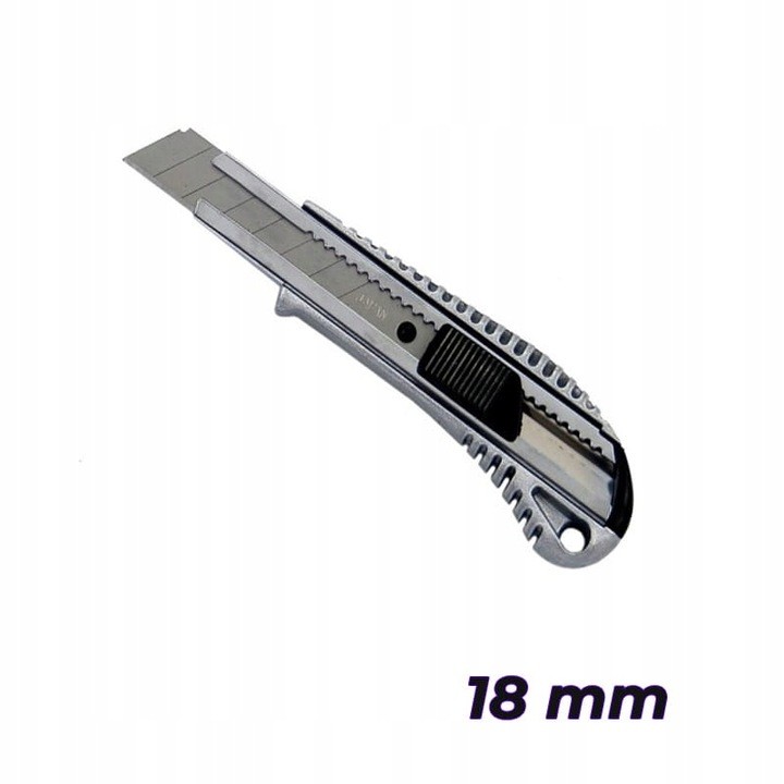 Nóż budowlany tapeciak plastikowy stalowe ostrze BLACK TIGER 18mm SOLID 5641B