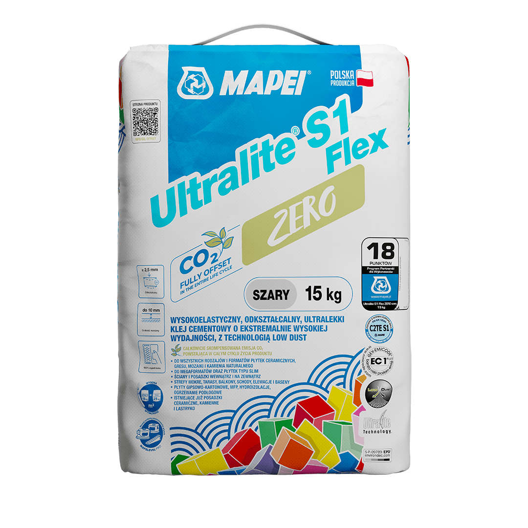 ULTRALITE S1 FLEX ZERO szary 15kg ultrawydajny klej MAPEI