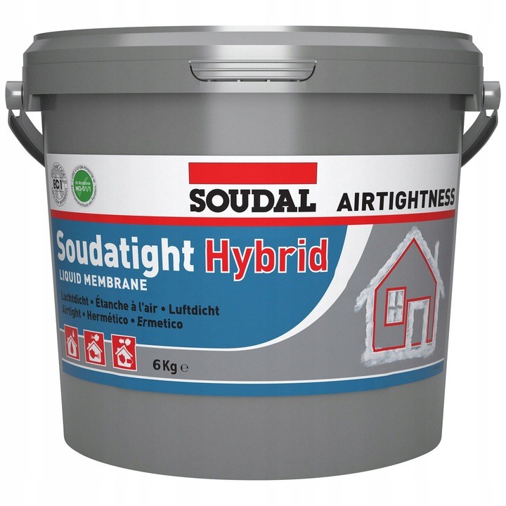 SOUDAL SWS HYBRID Płynna membrana do ciepłego montażu okien 6kg ZEWNĘTRZNA