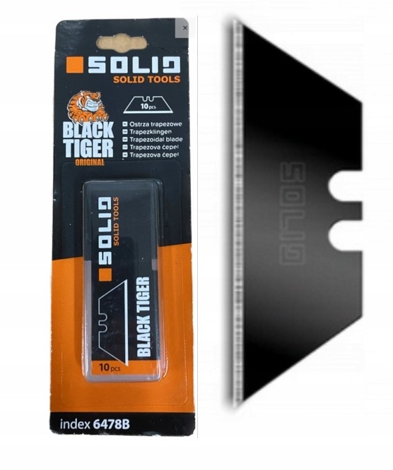 Ostrza trapezowe do noża wymienne BLACK TIGER a10 BLISTER SOLID 6478B