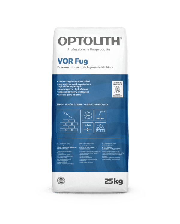 Optomur VOR Fug 25kg Zaprawa z trasem do fugowania klinkieru - Antracyt