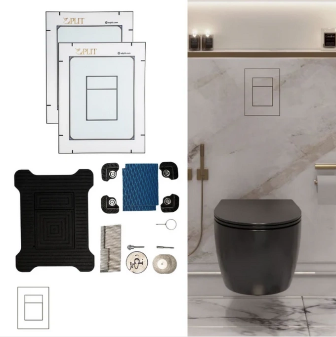 Ukryty przycisk spłukujący kompatybilny z GROHE (czarny) Edplit E10010