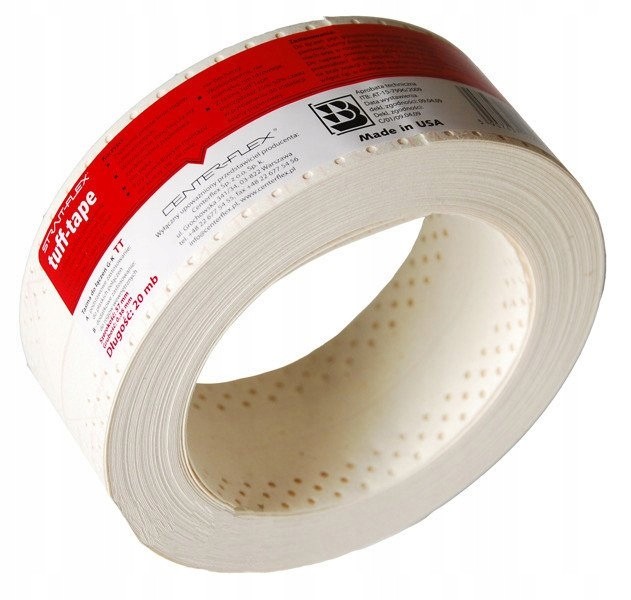 Taśma amerykańska do płyt g-k TUFF-TAPE 57x0,4 mm - 20mb czerwona CENTERFLEX