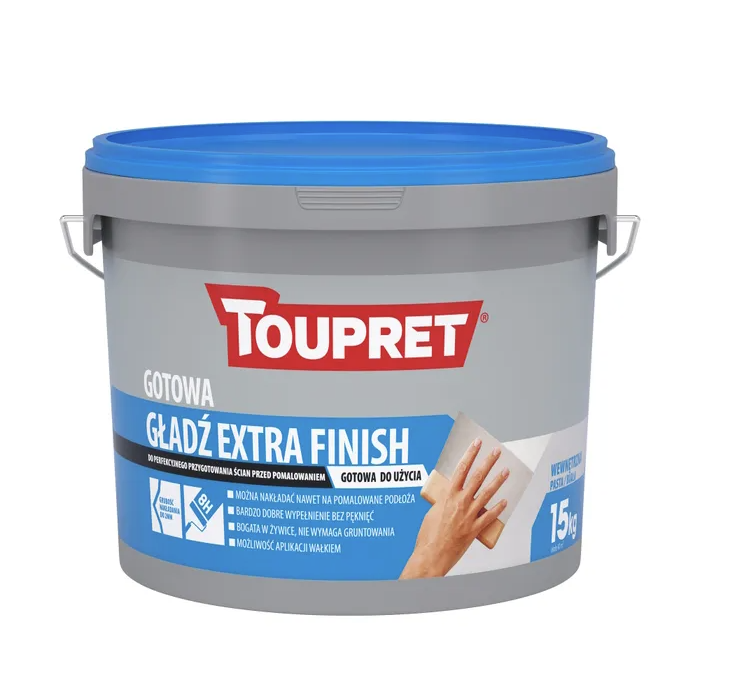 Gotowa gładź szpachlowa EXTRA FINISH 15kg TOUPRET