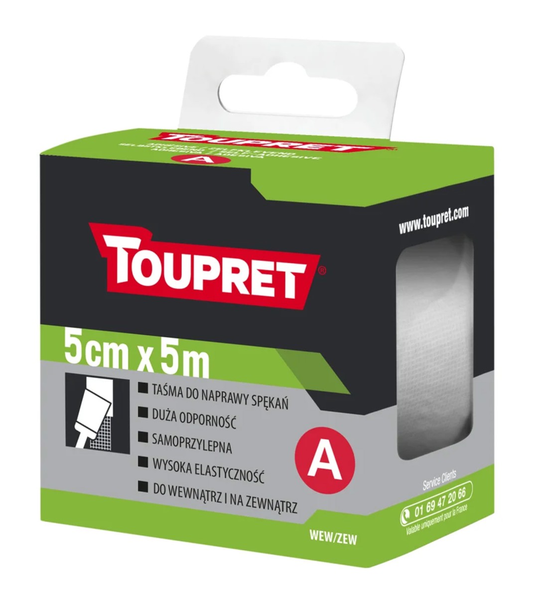 Taśma naprawcza do spękań  5m x 50mm TOUPRET