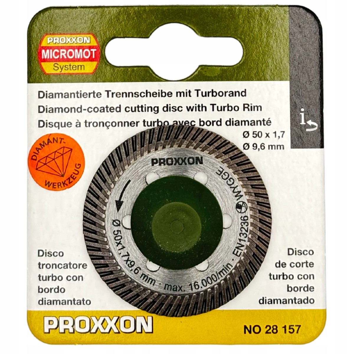 Tarcza diamentowa Proxxon Turbo PR28157 tarcza do cięcia twardych płytek