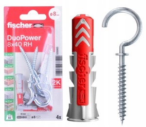 FISCHER Kołek z hakiem DUOPOWER 8x40 RH 4szt