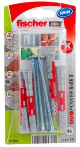FISCHER Kołek z wkrętem DUOPOWER 8x65 S 4szt
