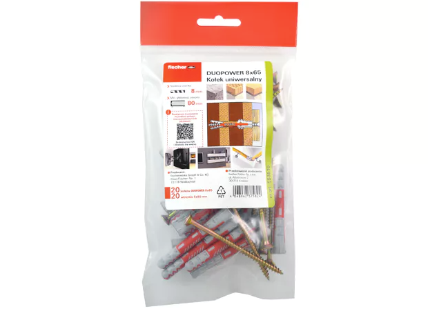 Fischer DuoPower 8x65 20szt kołki rozporowe