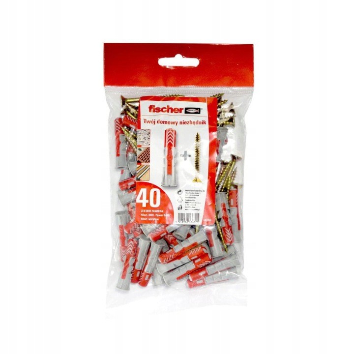 Fischer Polybag DuoPower 8x40 + wkręty 6x60 mm 40szt