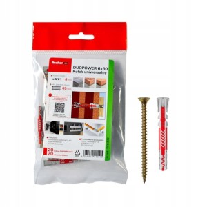 Fischer DuoPower 6x50 20szt kołki uniwersalne z wkrętami