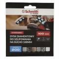 Dysk diamentowy 100mm #200 Schmith tarcza szlifierska na sucho do gresu, kamienia i betonu