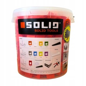 KLIPSY DO POZIOMOWANIA PŁYTEK SOLID 1MM 800SZT WIADRO Z MIARKĄ 20L