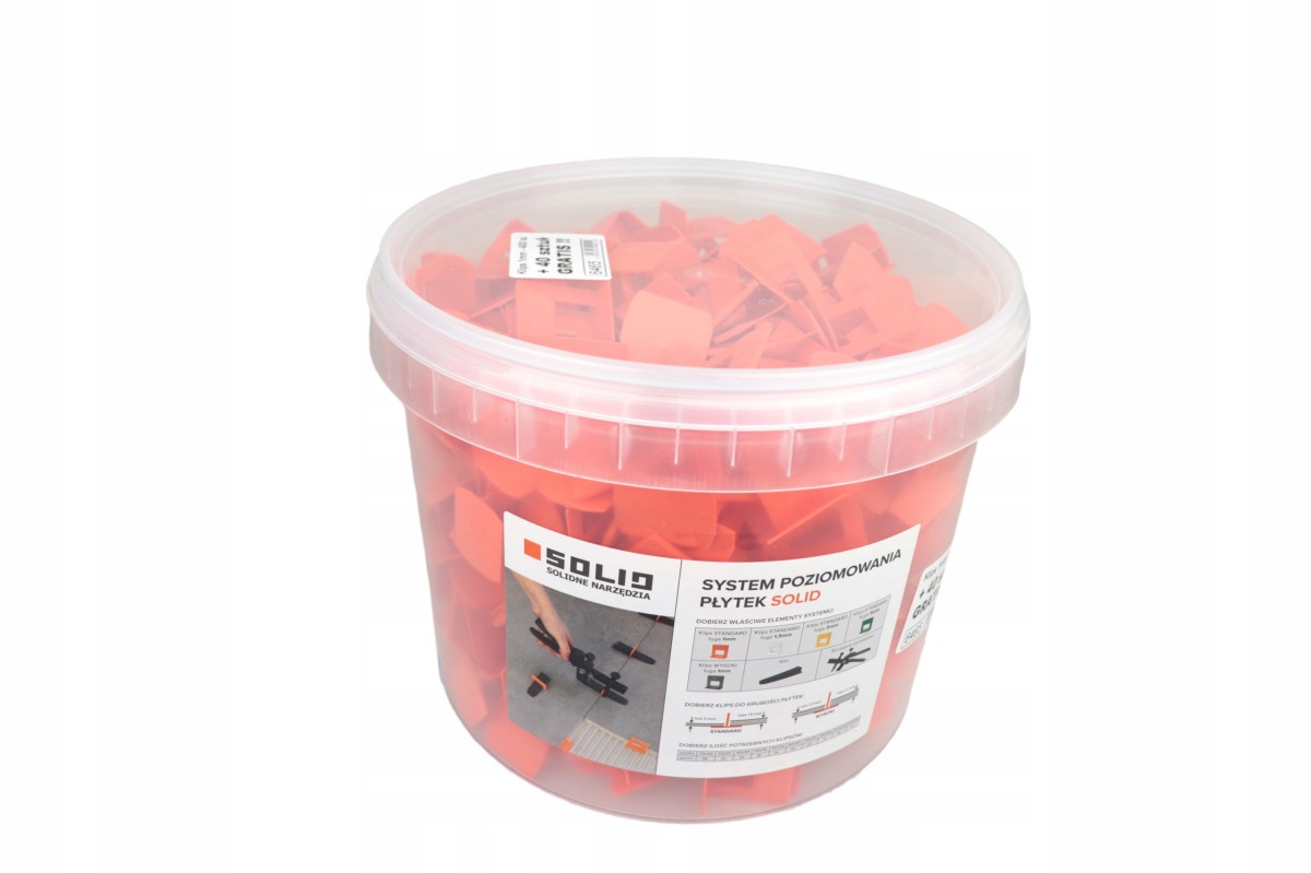 SOLID Klipsy do poziomowania płytek 1 mm | 440 szt. | Precyzyjne układanie glazury i gresu