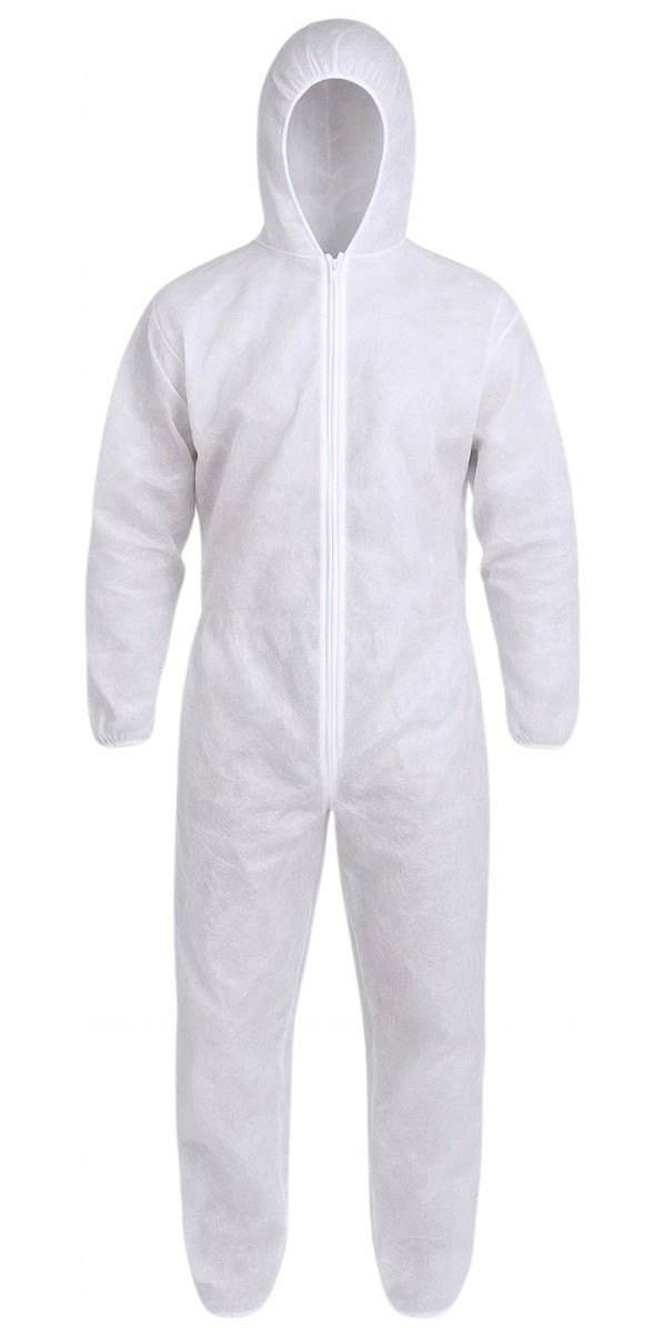 Kombinezon malarski ochronny jednorazowy z kapturem lakierniczy, biały XXXL