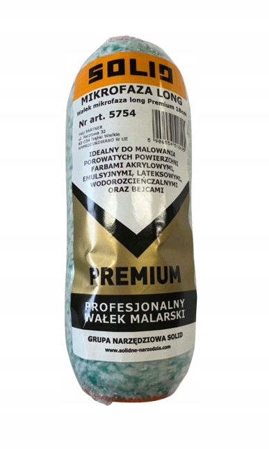 WAŁEK MALARSKI MIKROFAZA PREMIUM LONG 18cm  PROFESJONALNY SOLID