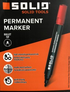 Marker budowlany permanentny szybkoschnący cienki czerwony SOLID 6692
