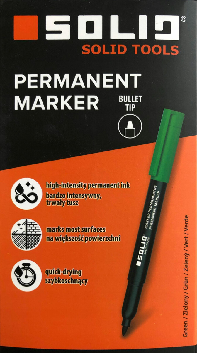 Marker budowlany permanentny szybkoschnący cienki zielony SOLID 6693