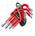 Zestaw Kluczy Torx Krótkich 9el Schmith SQKT-3 T10-T50 CRV Gumowane