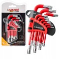 Zestaw Kluczy Torx Krótkich 9el Schmith SQKT-3 T10-T50 CRV Gumowane