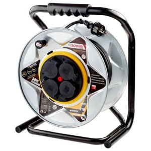 Przedłużacz Bębnowy Heavy Duty 30m 3x2,5 mm IP44 4 Gniazda Metalowy