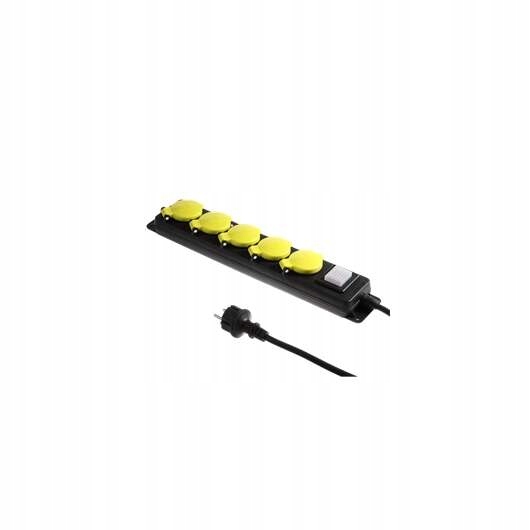 Przedłużacz Warsztatowy 5x Gniazdo 5m 3x1,5mm IP44 Wyłącznik 16A