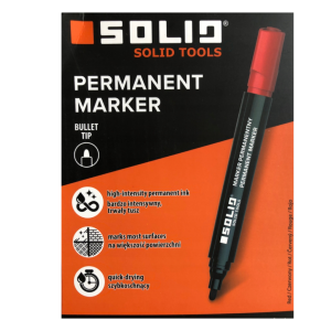Marker permanentny czerwony SOLID wodoodporny mazak budowlany gruba końcówka